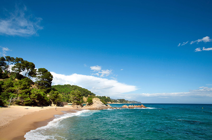 Wunderschönes Panorama vom Platja de Treumal 